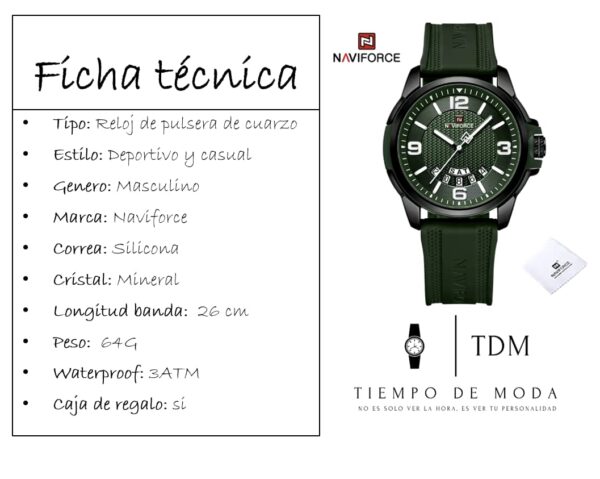 Reloj de pulsera de Silicona Naviforce - Imagen 2