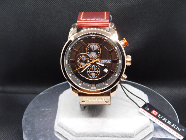 Reloj Hombre Correa Cuero Marca Curren Cronógrafo