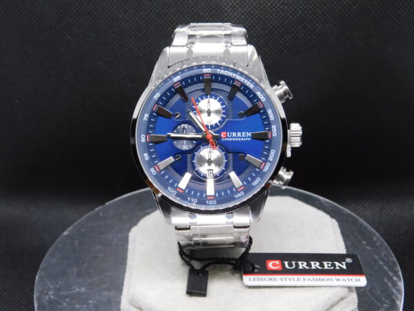 Reloj Hombre Curren Acero Inoxidable Cronógrafo Color Azul