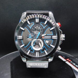 Reloj Hombre Correa Cuero Curren Color Negro