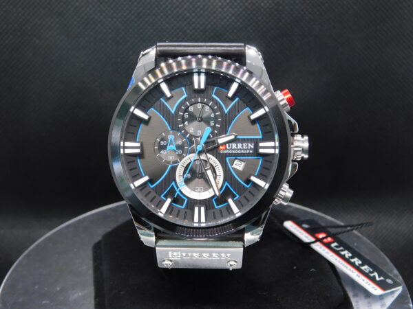 Reloj Hombre Correa Cuero Curren Color Negro