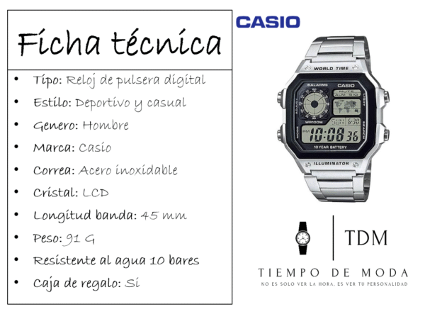 Reloj Hombre Casio AE-1200WHD-1AV - Imagen 2