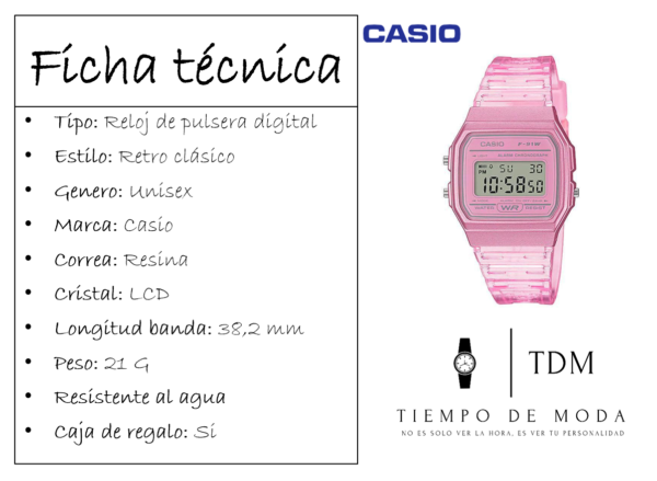Reloj Casio F-91WS-4D - Imagen 2