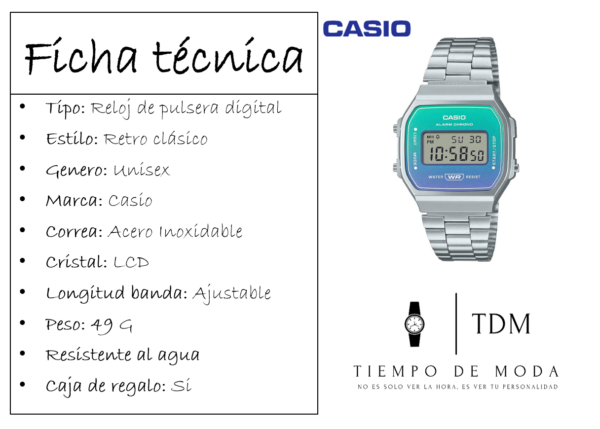 Reloj Unisex Casio A-168WER-2A - Imagen 2