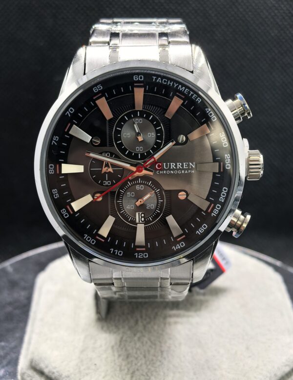 Reloj Hombre Curren Acero Inoxidable Cronógrafo Color Negro